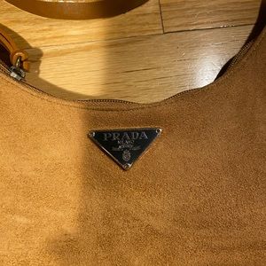 Knock off suede Prada shoulder bag